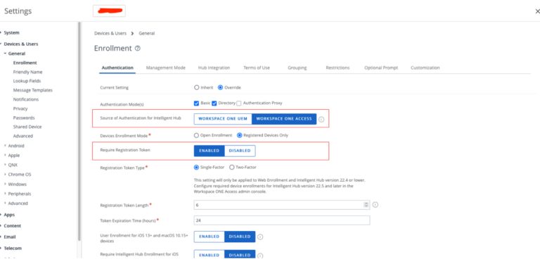 UEM Token - Workspace ONE Access - Digital Workspace